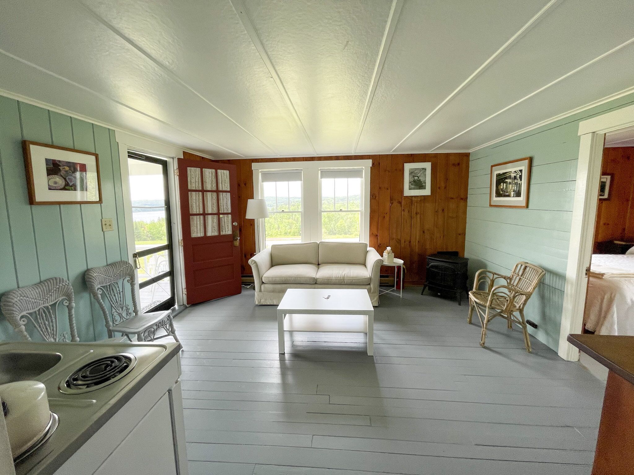 davis cabin | living area | tv, table football, ping pong, books