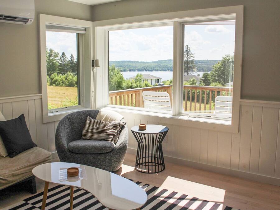 Wallace Cabin | Living area | Table football, ping pong, books