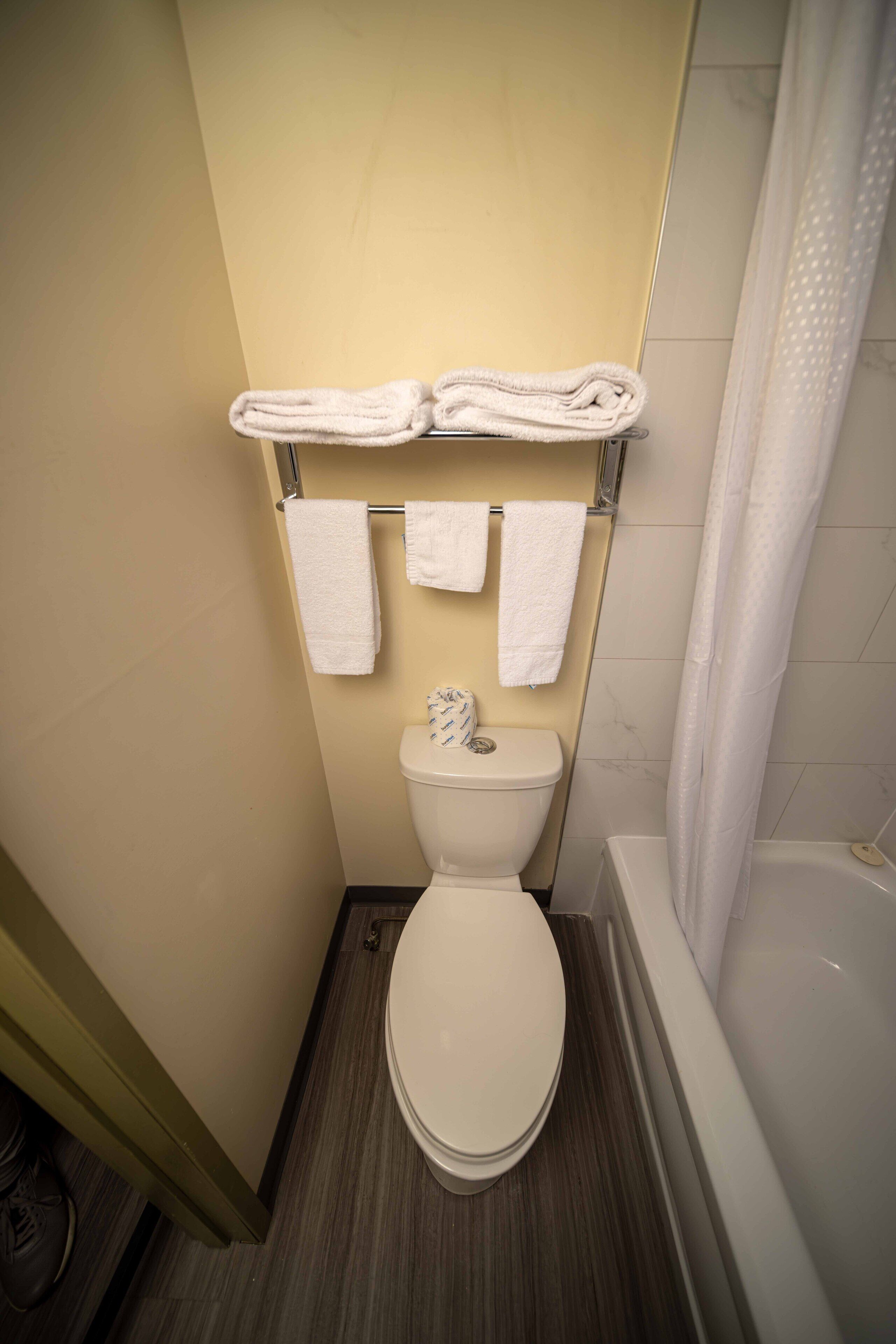 샤워기/욕조 결합, 무료 세면용품, 타월