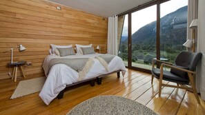 Quarto casal ou duplo luxo, vista para a montanha | Roupas de cama premium, frigobar (abastecido com itens grátis)