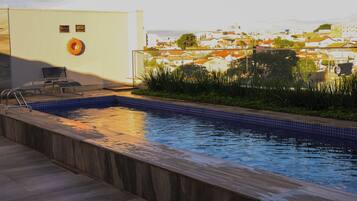 Outdoor pool, pool loungers