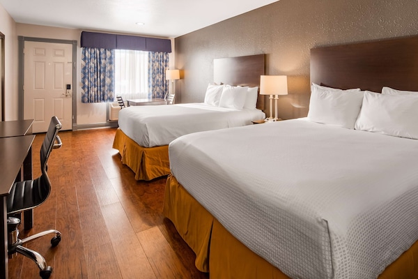 Hochwertige Bettwaren, Schreibtisch, laptopgeeigneter Arbeitsplatz