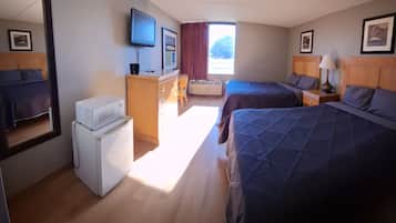 Basic Room, 2 Double Beds, Non Smoking | Desk, blackout curtains, free WiFi, bed sheets