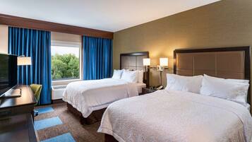 In-room safe, desk, laptop workspace, blackout drapes