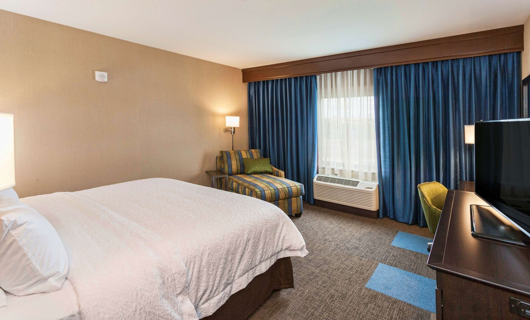 In-room safe, desk, laptop workspace, blackout drapes