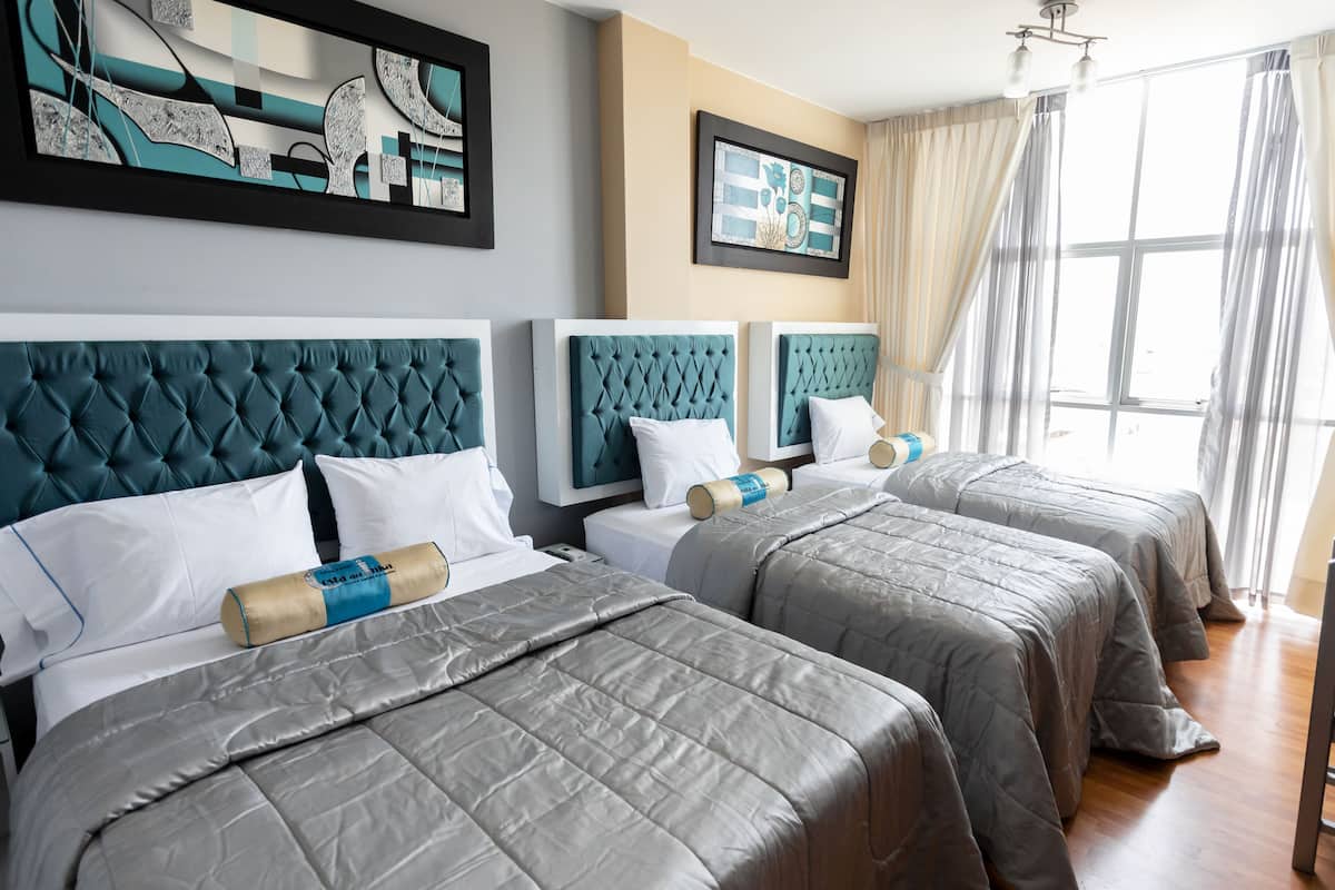 Family Triple Room, Multiple Beds | Premium bedding, desk, blackout drapes, soundproofing
