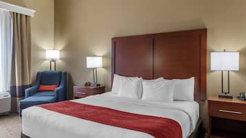 Room, 1 King Bed, Accessible, Non Smoking | Premium bedding, desk, blackout drapes, iron/ironing board