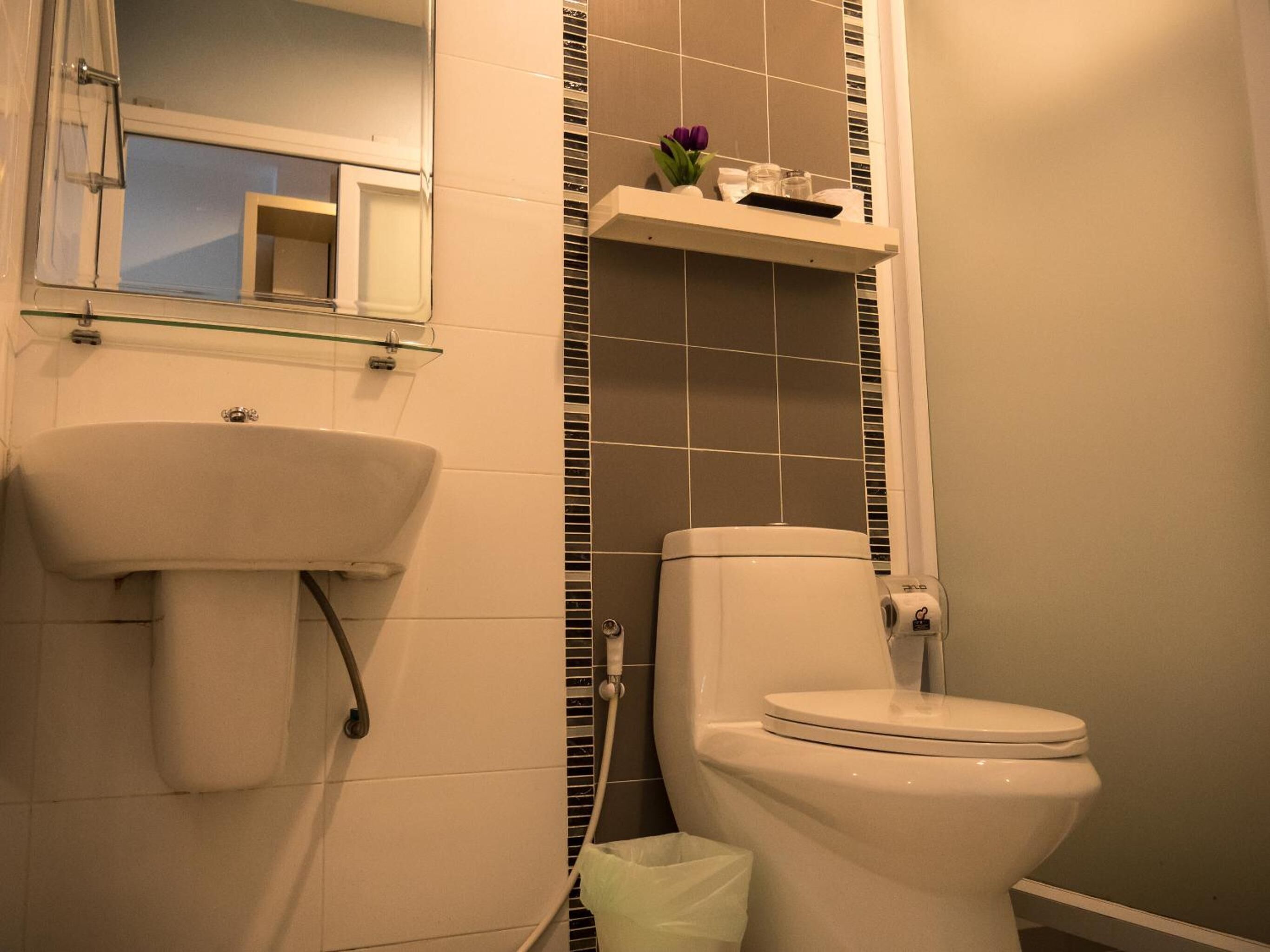 shower, free toiletries, hair dryer, slippers