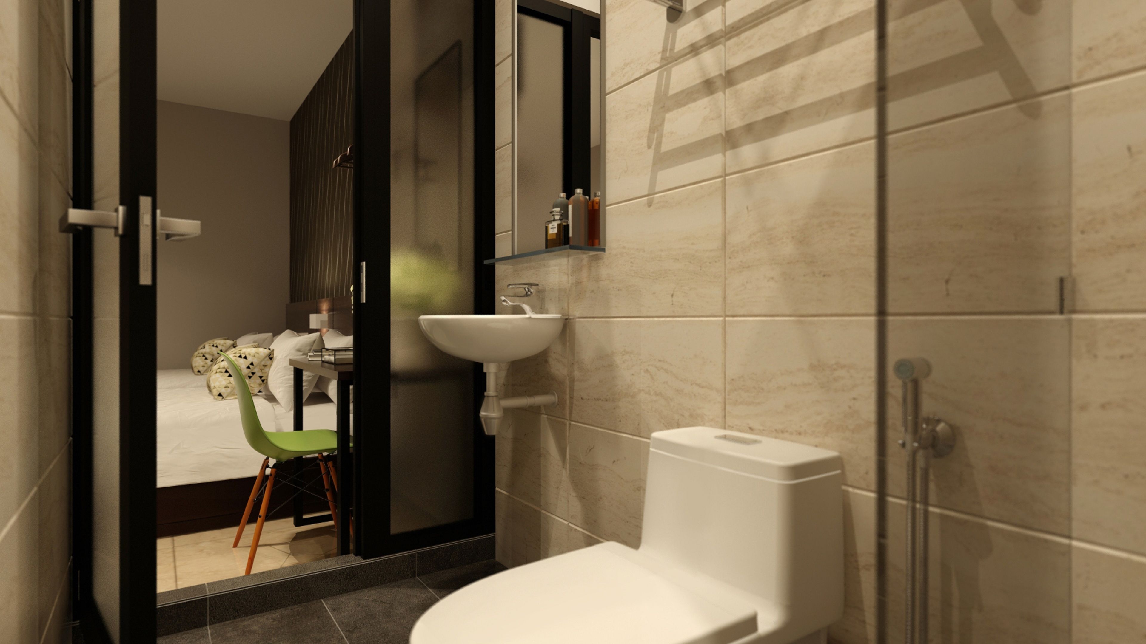 twin room, no windows (2 single beds) | bathroom | shower, free toiletries, hair dryer, towels