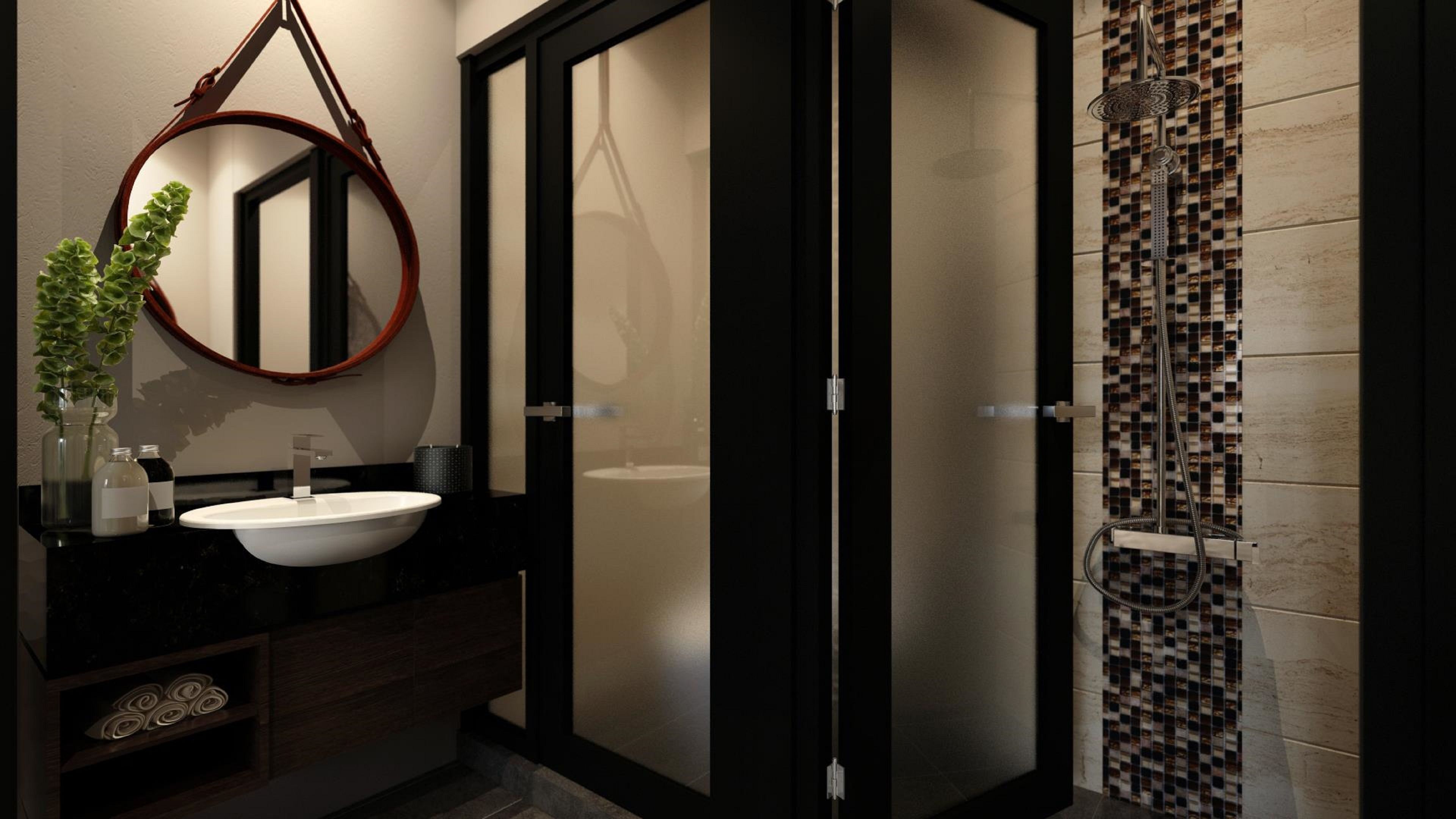 family room (2 kings beds) window | bathroom | shower, free toiletries, hair dryer, towels