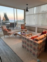 Double Room, Sea View | Living area | 0-inch flat-screen TV with digital channels, TV