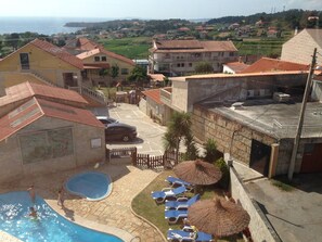 3 outdoor pools, open 11:30 AM to 9:30 PM, pool umbrellas, sun loungers