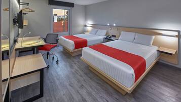 Room, 2 Double Beds, Smoking | In-room safe, desk, iron/ironing board, free WiFi