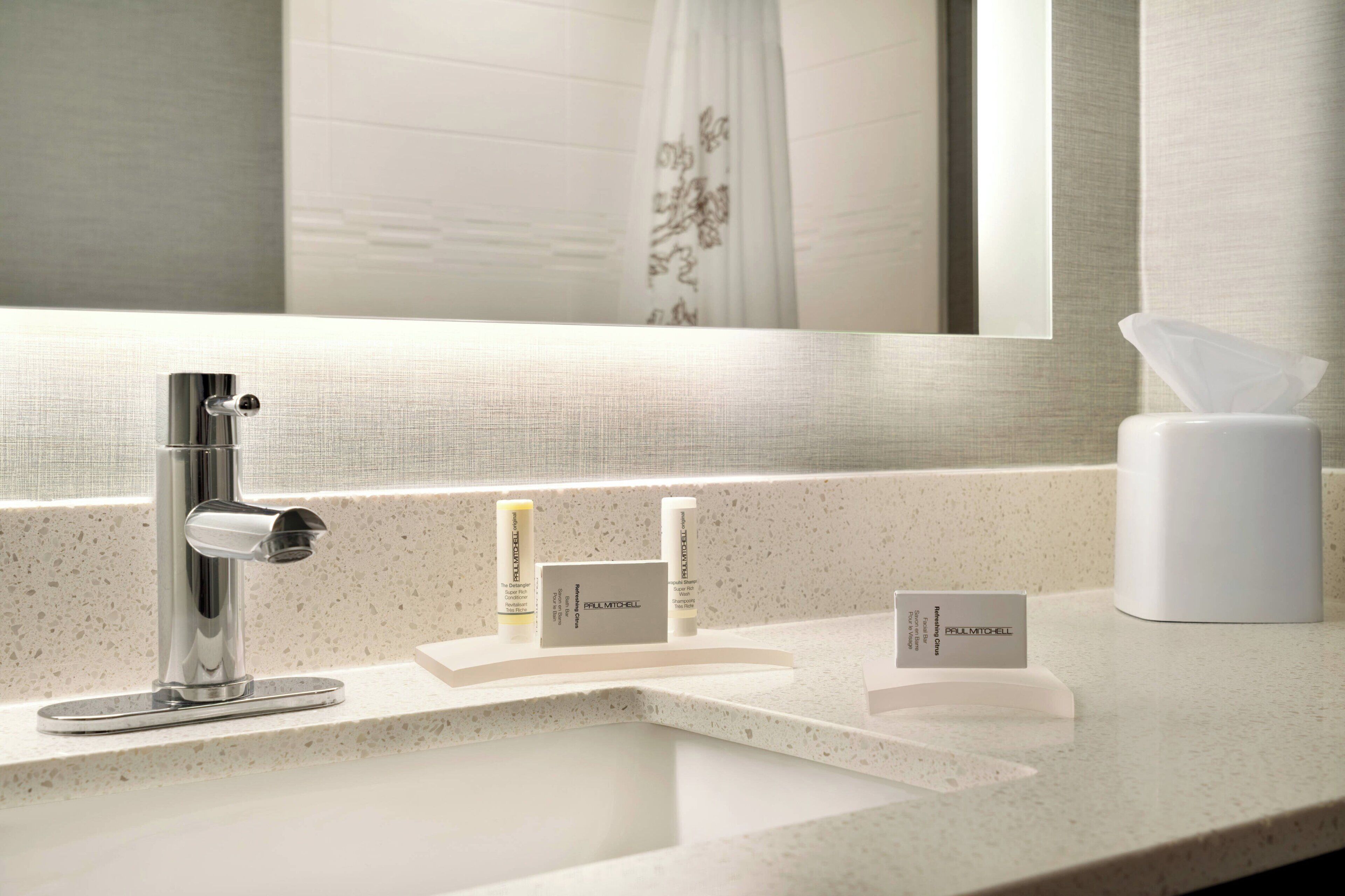 hair dryer, towels, soap