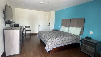 Desk, free WiFi, bed sheets