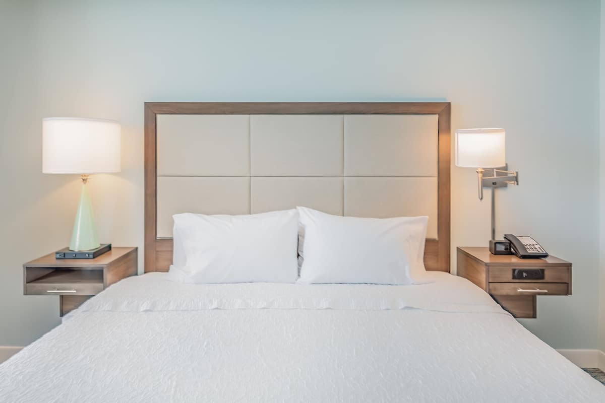 studio, 1 king bed, accessible, non smoking (mob/hearing acc w/ roll-in shower) | desk, laptop workspace, blackout curtains, soundproofing