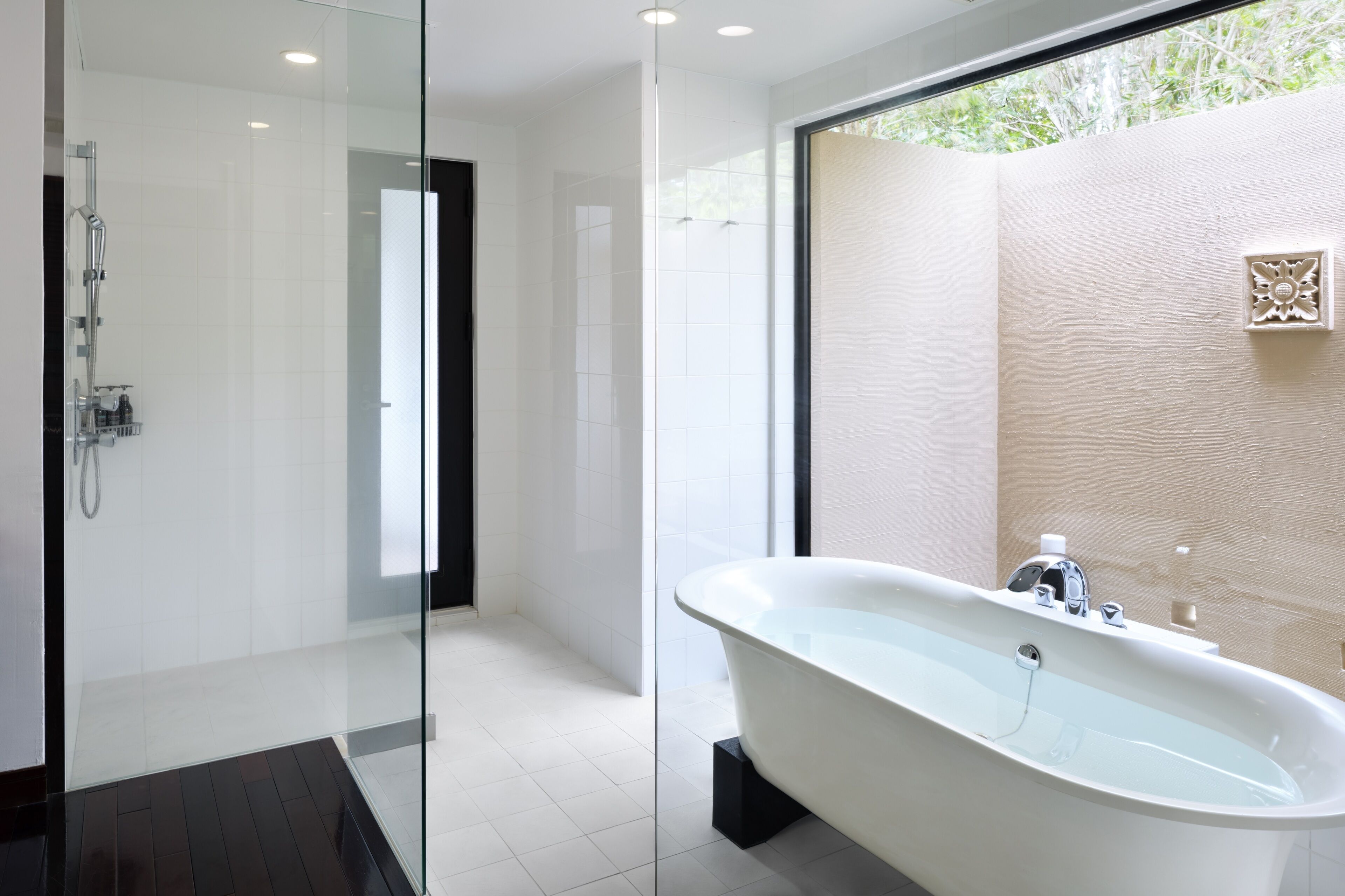 ambassador suite | bathroom | separate bathtub and shower, deep-soaking bathtub, free toiletries