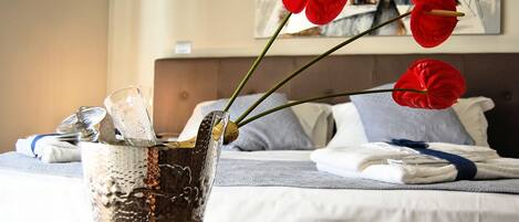 Deluxe Double Room, Balcony (Afrodite) | Down duvets, minibar, in-room safe, individually decorated