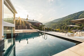 Indoor pool, 2 outdoor pools, open 9:00 AM to 8:00 PM, sun loungers