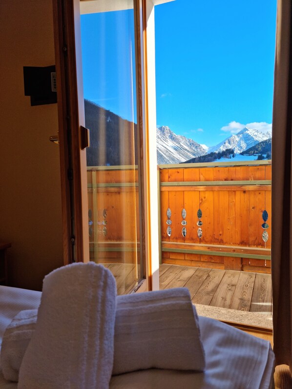 Deluxe Room, Terrace, Mountain View | View from room - Hotel San Carlo (Valdidentro)
