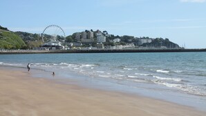A beach with a Ferris wheel and buildings in the background. - Belgrave Sands Hotel & Spa (Torquay)