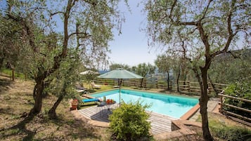 Outdoor pool, pool loungers