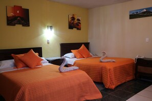 Twin Room, 2 Double Beds | Iron/ironing board, free WiFi