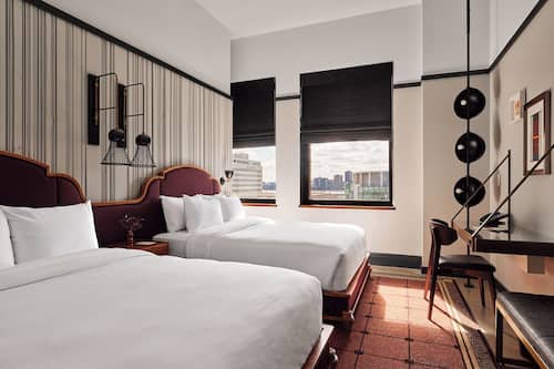 Two Queen Guestroom | Premium bedding, minibar, in-room safe, desk
