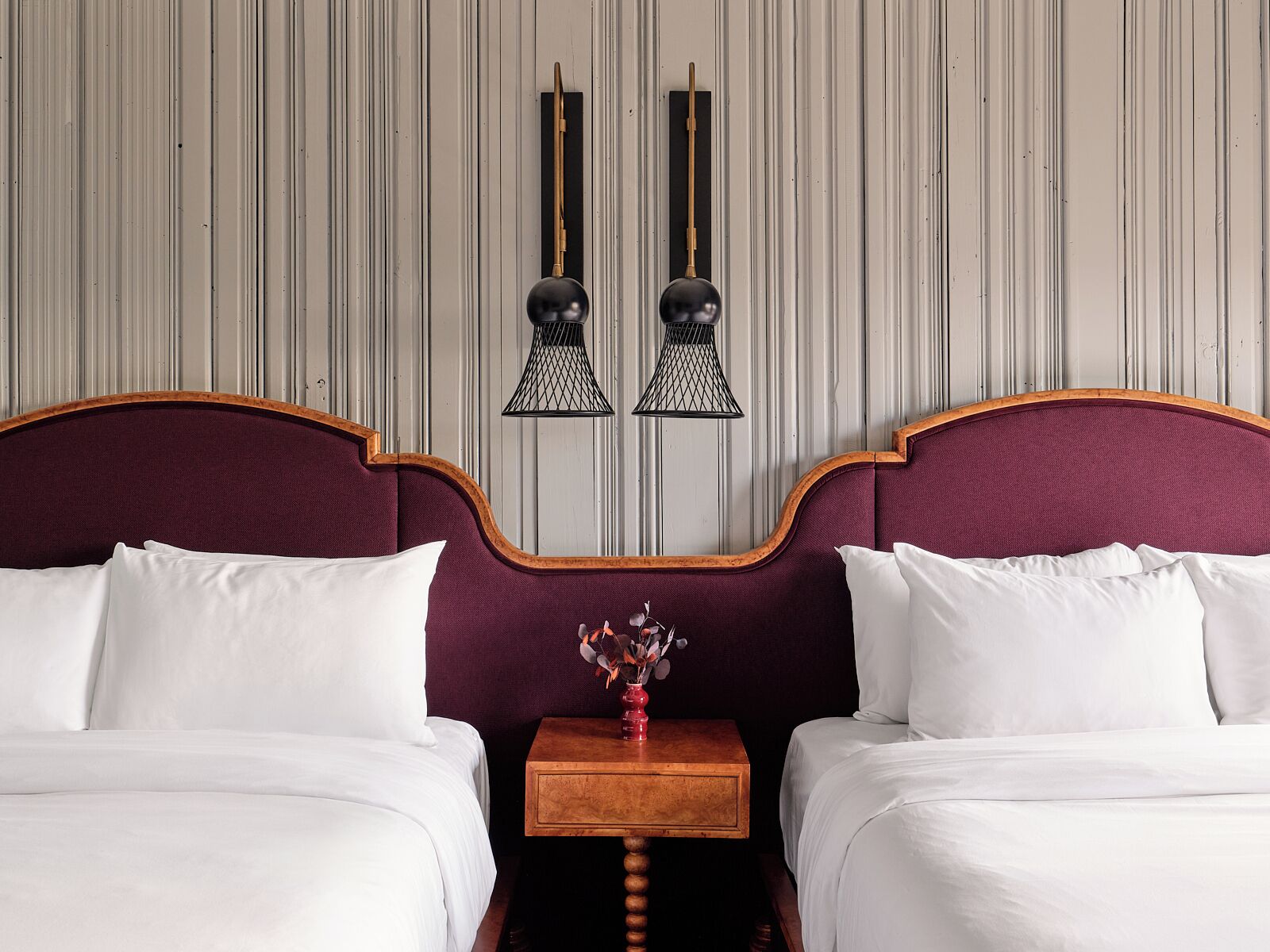 two queen guestroom | premium bedding, minibar, in-room safe, desk