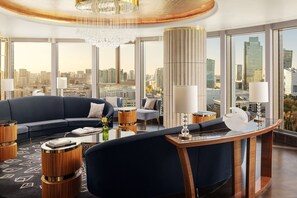 The Ritz-Carlton Suite, 1 King, Non Smoking (Baiterek view) | Living room