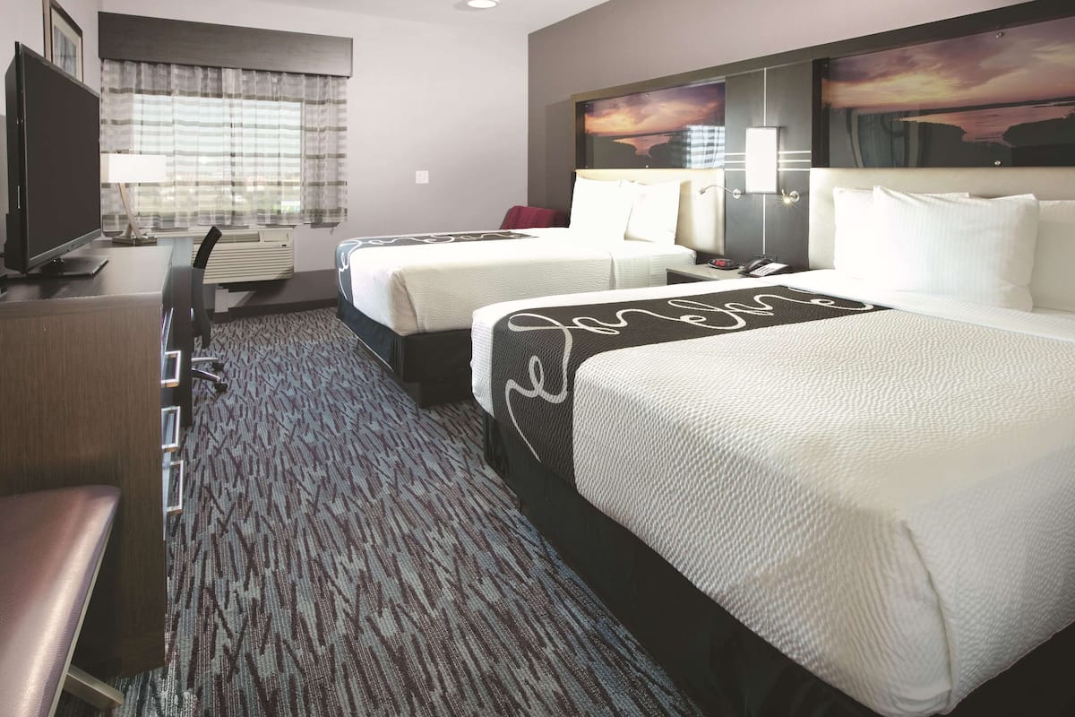 room, 2 queen beds, non smoking | pillow-top beds, desk, iron/ironing board, free cots/infant beds