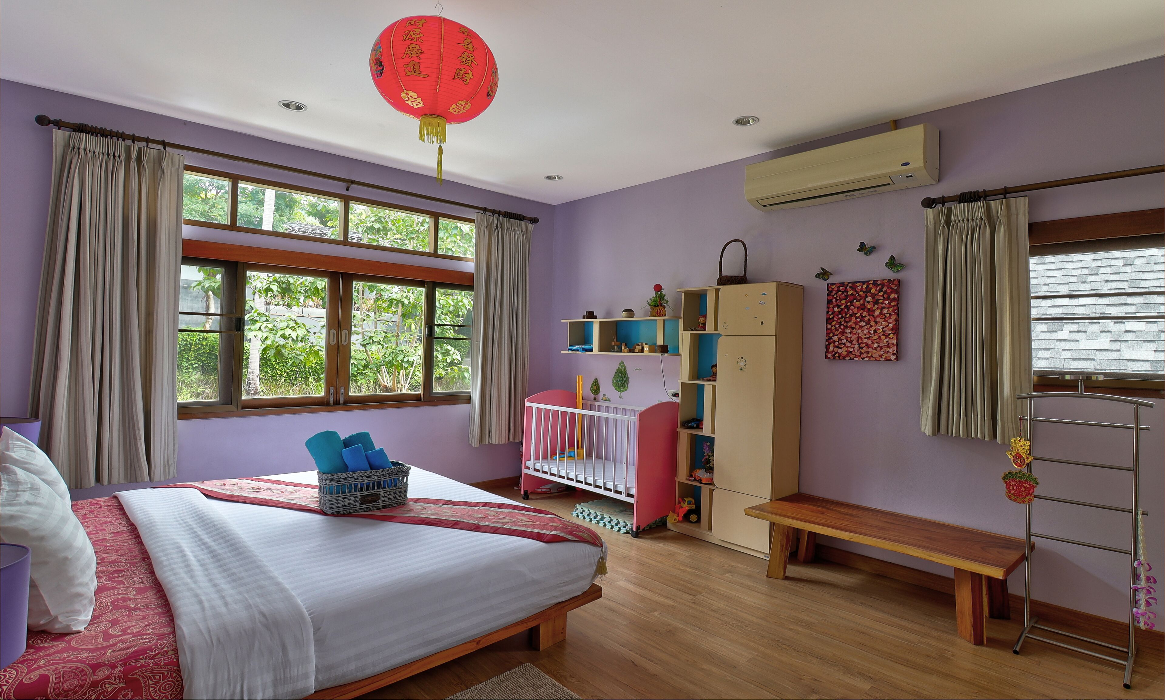 4 bedrooms, in-room safe, blackout drapes, soundproofing