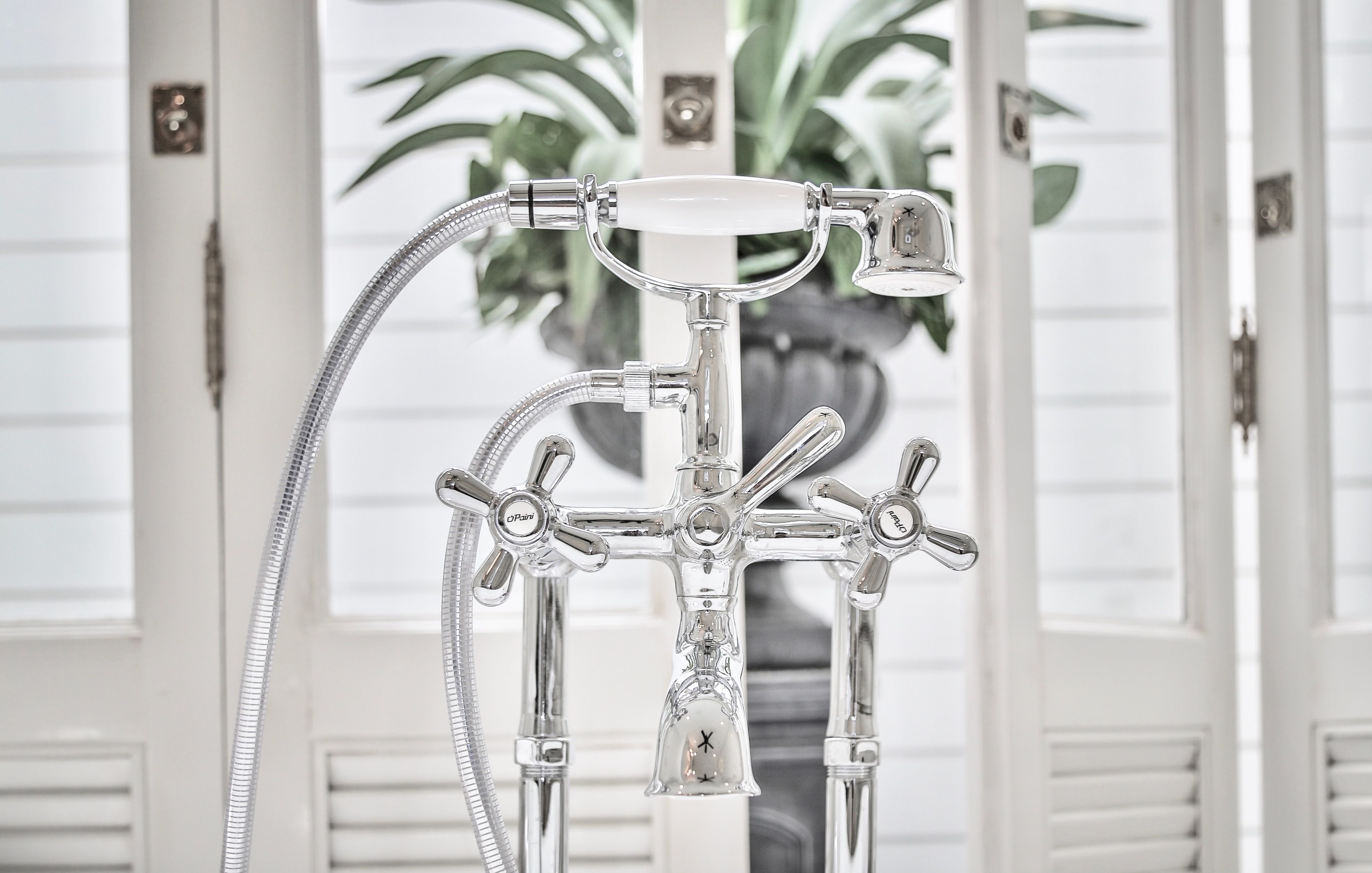 grand deluxe double bed with pool view | bathroom shower