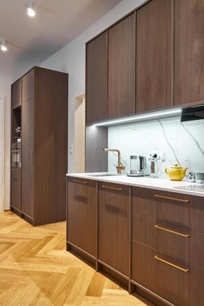  Premium Two-Bedroom Suite with Castle View  | Private kitchen - Three Golden Crowns Apartments (Prague)