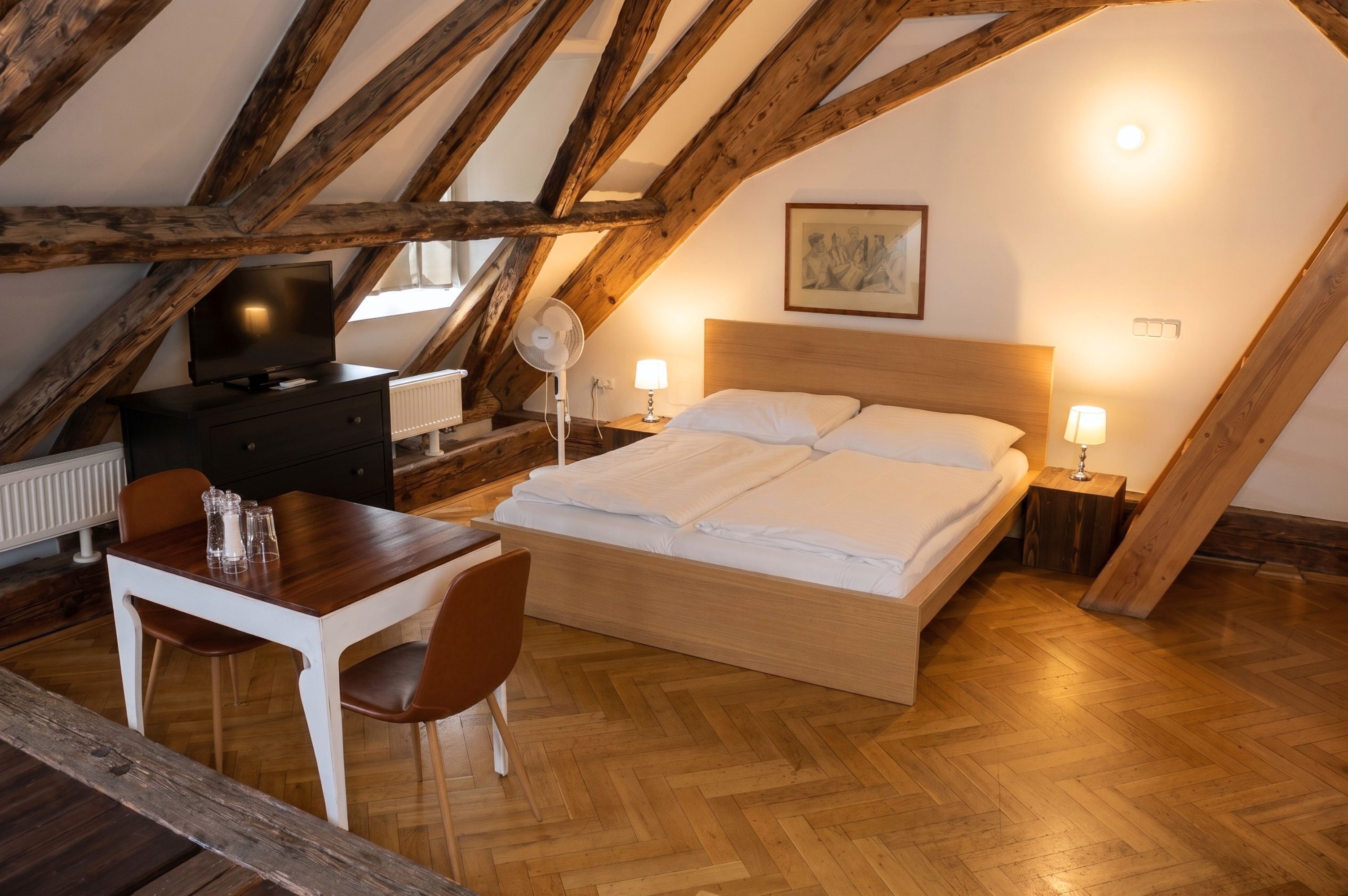 Hypo-allergenic bedding, desk, blackout curtains, iron/ironing board