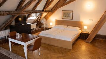 Hypo-allergenic bedding, desk, blackout curtains, iron/ironing board