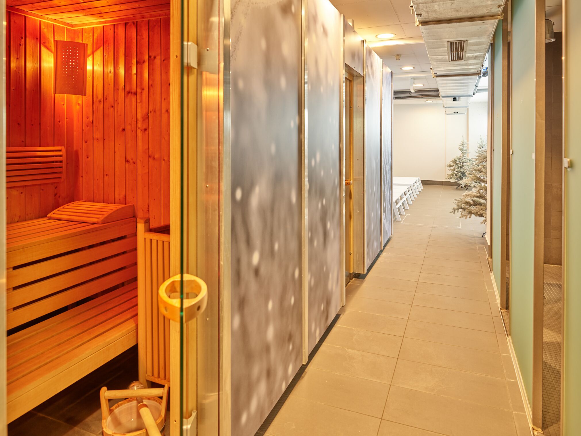 sauna, steam room