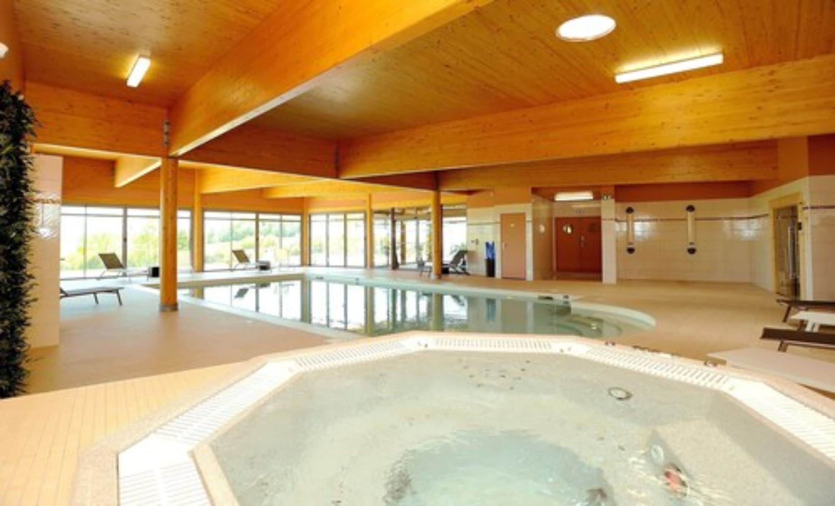 indoor pool, pool loungers