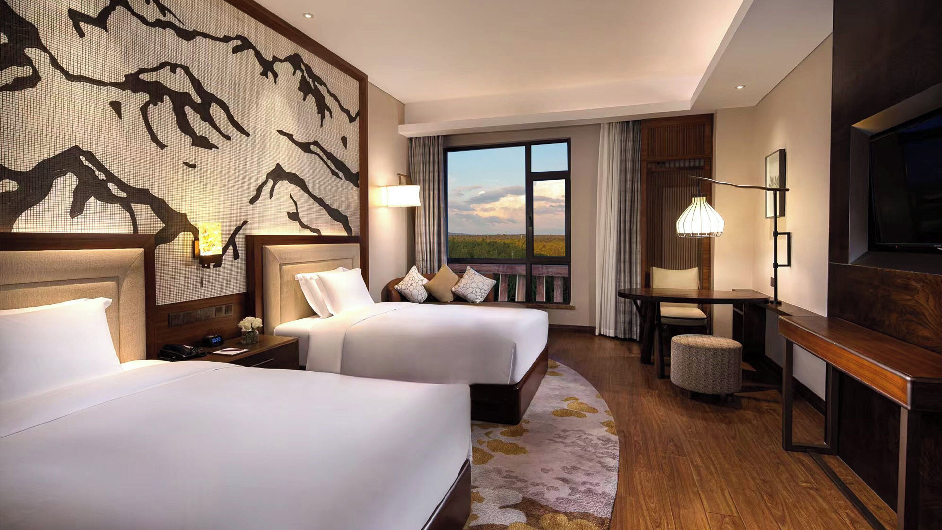 Quarto standard, 2 camas de solteiro, vista para o jardim | Roupas de cama premium, cofres nos quartos, escrivaninha