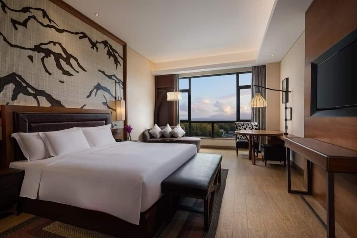 Standard Room, 1 King Bed, Mountain View | Premium bedding, in-room safe, desk, laptop workspace