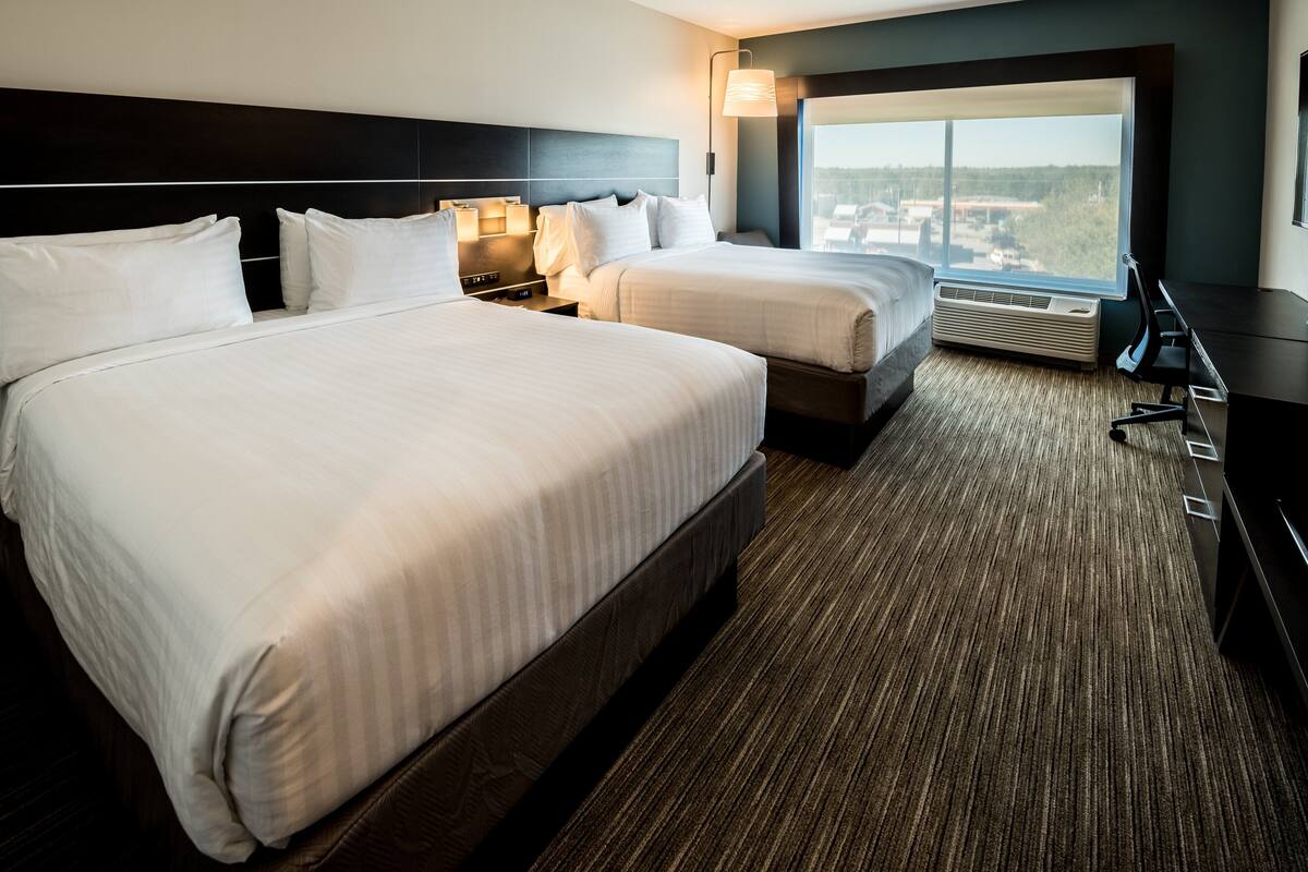 standard room, 2 queen beds (walk-in shower) | in-room safe, desk, blackout curtains, iron/ironing board