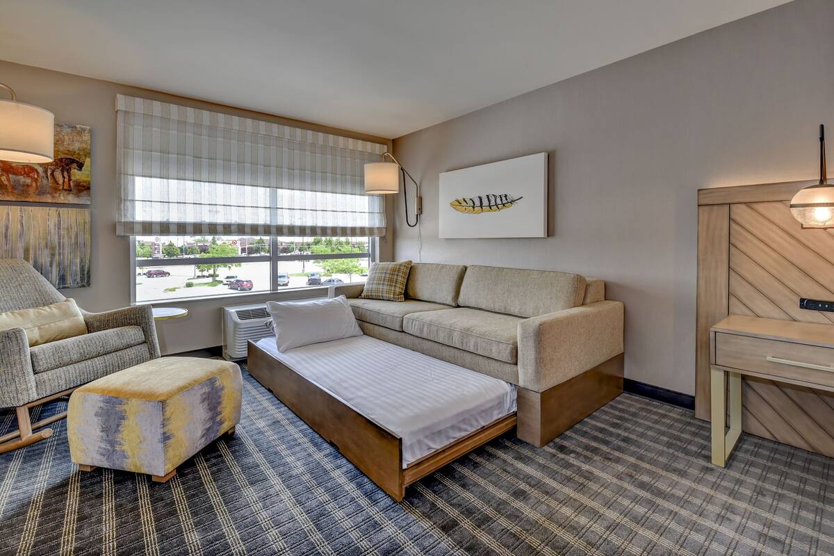 standard room, 1 king bed with sofa bed | 1 bedroom, desk, laptop workspace, iron/ironing board