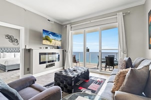 Condo, 2 Bedrooms, Ocean View, Beachfront | Living area | TV