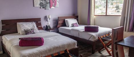 Standard Double Room, 2 Double Beds | Hypo-allergenic bedding available, down comforters, in-room safe, desk