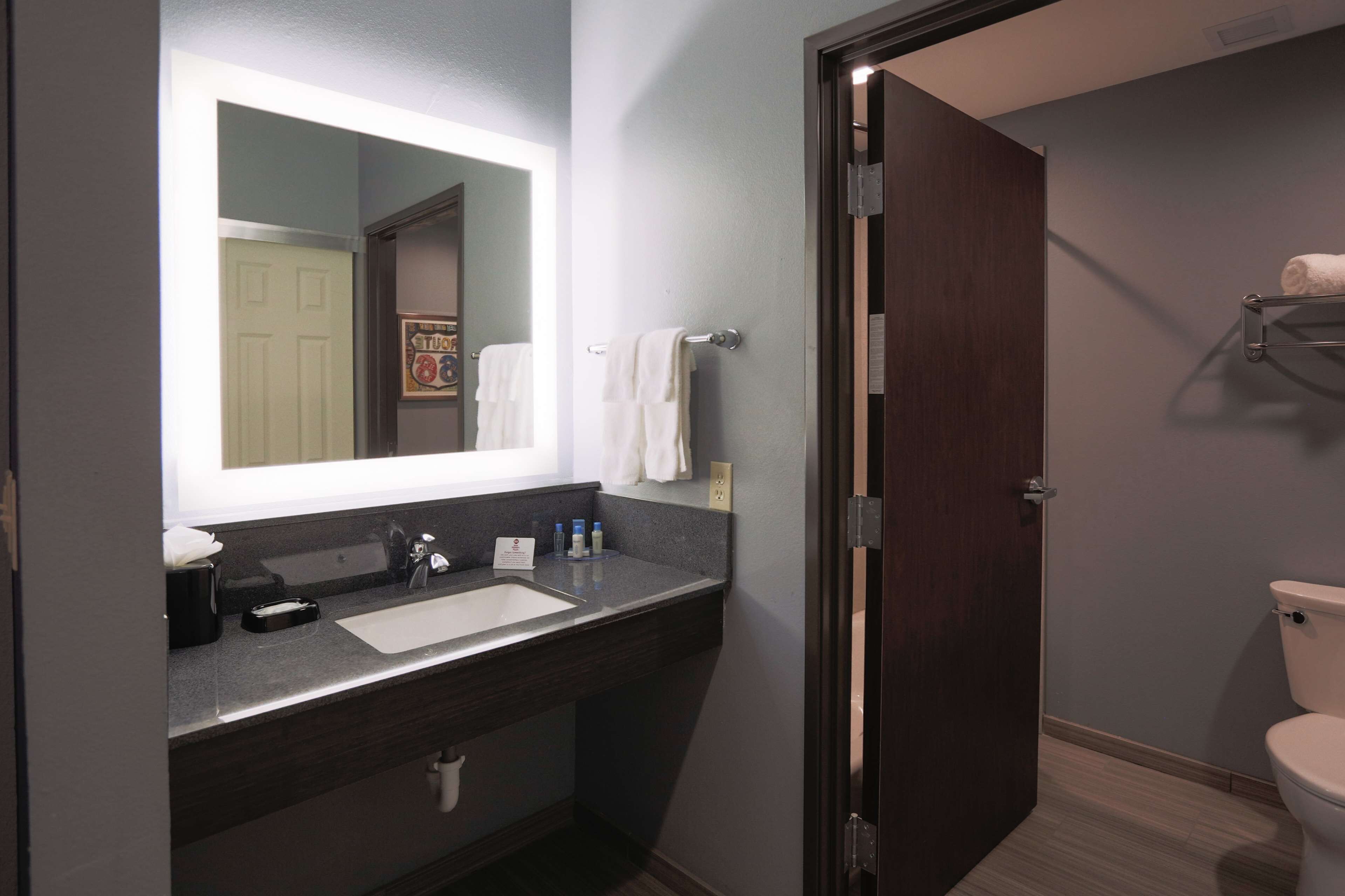 free toiletries, hair dryer, towels