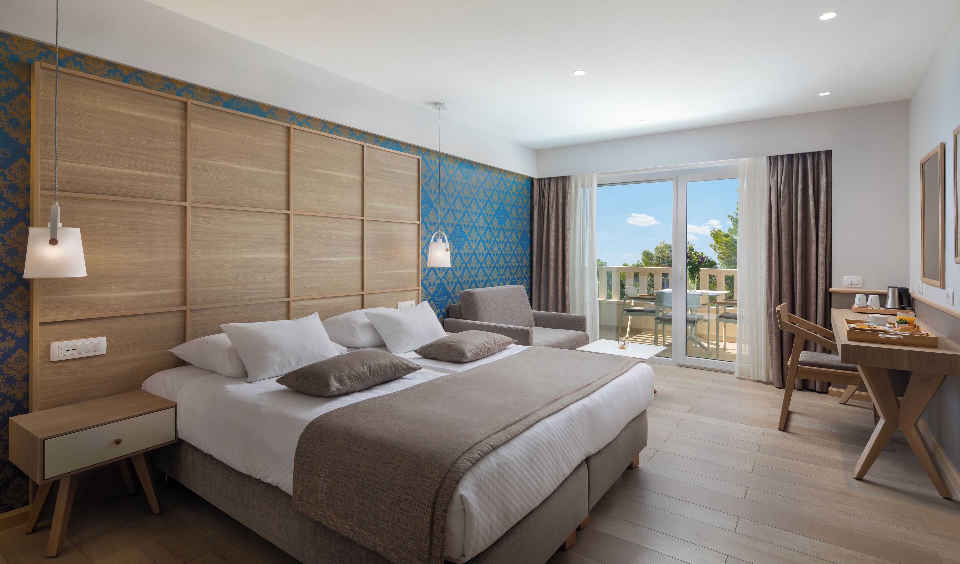 Superior Double or Twin Room, Balcony, Partial Sea View | Hypo-allergenic bedding, in-room safe, desk, blackout curtains