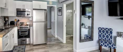 One Bedroom Studio, Queen Suite | Private kitchen | Fridge, microwave