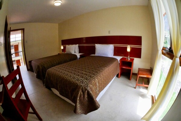 Desk, laptop workspace, blackout drapes, free WiFi