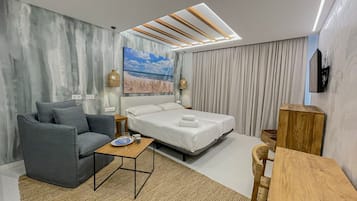 Suite estudio Deluxe (Mediterraneo) | 1 dormitorio, ropa de cama de alta calidad, caja fuerte