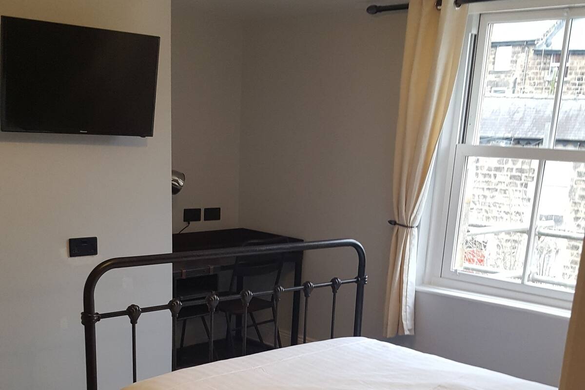 Comfort Double Room (King Bed) | Premium bedding, desk, laptop workspace, iron/ironing board